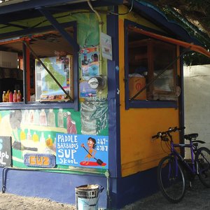 Colorful Caribbean market stand location