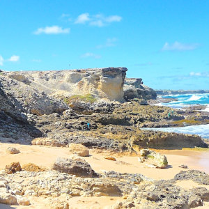 Sea cliffs on caribbean coastline
