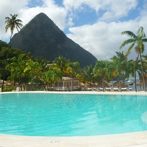 Luxury resort swimming pool location St. Lucia