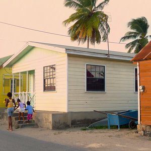 Small Caribbean village wood house location