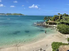 Beautiful Beach Cove With Crystal Clear Water And Tropical Vegetation For Filming On French Caribbean Island St. Martin