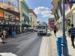 Busy City Life In Bridgetown Main Shopping Street