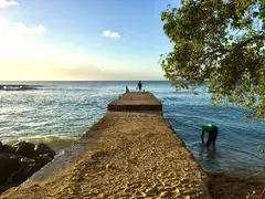 Caribbean Stone Jettie For Fishing Boats To Embarque And Unloading Fish Catch