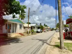 Fishing Village With Painted Chattel Houses And Quiet Street