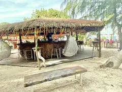 Funky Boho Beach Bar In Jungle Garden With Creative Sculptures As Exceptional Filming Location
