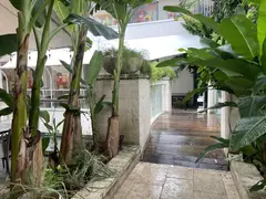 hall with wooden bridge crossing