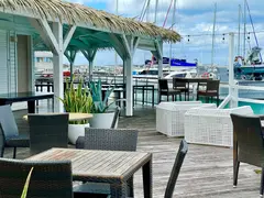 Harbour Bar At Busy Pier In Marigot
