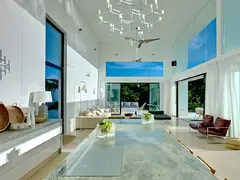 Modern White Steel Glass Living Caribbean