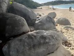 Photo Shoot Location On Seacoast With Massive Rocks In Saint Martin