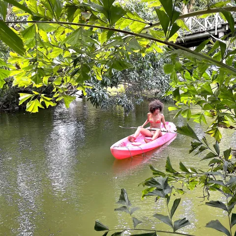Fashion video in Caribbean jungle Garden