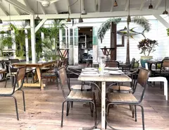 Tropical Style Beach Restaurant With Wooden Shatters As Fashion Photo Shoot Location