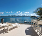 Beach veranda with sea view in the Caribbean