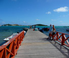 Pier of wood on caribbean island