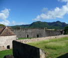 Hills near old French Caribbean Fort