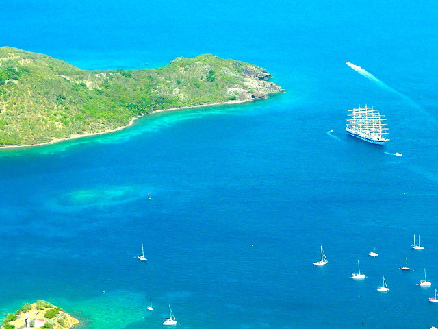 Caribbean island sail boats