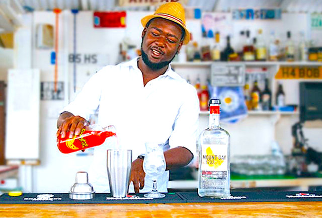 Local beach bar Barbados photo shoot Calypso Lemonade