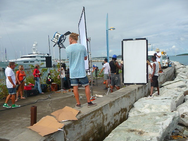 Caribbean production crew pier St. Martin