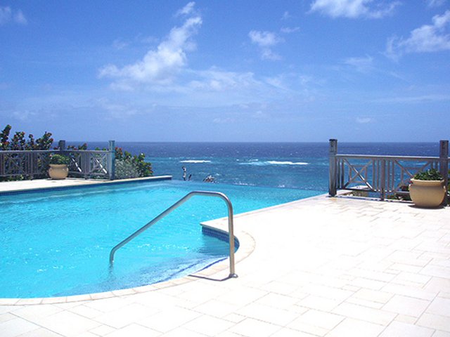 Infinity pool location on Caribbean cliff