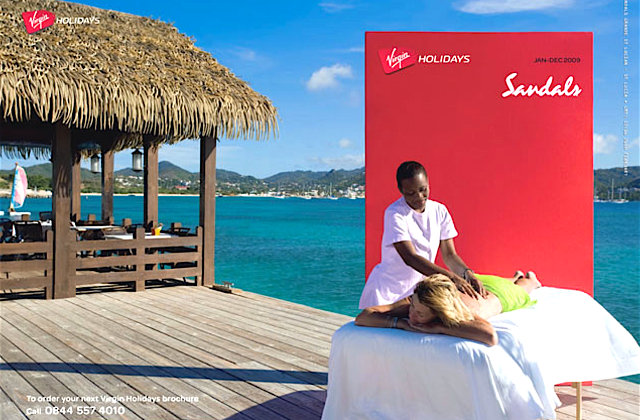 Virgin Holidays Sandals resort photo shoot advertising St.Lucia