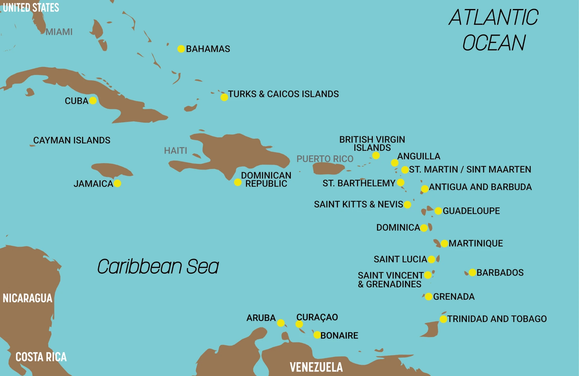 Map Of The Caribbean Islands